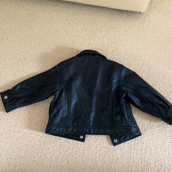 Girls Gymboree Leather Jacket. Nice pink lining. Size: Small. 3 years. - Picture 3 of 3